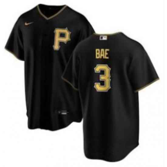 Men Pittsburgh Pirates Ji Hwan Bae #3 Nike Black Stitched MLB Cool Base Jersey
